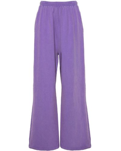 Balenciaga Oversized Velvet Track Trousers - Purple