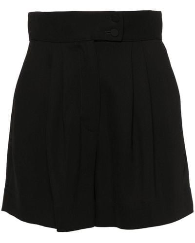 Styland Pleated High-waist Tailored Shorts - Black