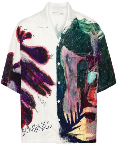 DOMREBEL Creature Camp Illustration-print Shirt - Multicolour