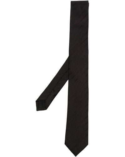 Saint Laurent Jacquard Pointed Tie - Black
