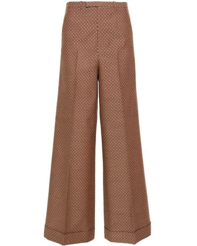 Gucci Brown Square G Tailored Pants - Women's - Acetate/silk/wool/polyester