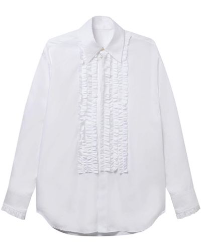 Stella McCartney Camisa con detalle de volantes - Blanco