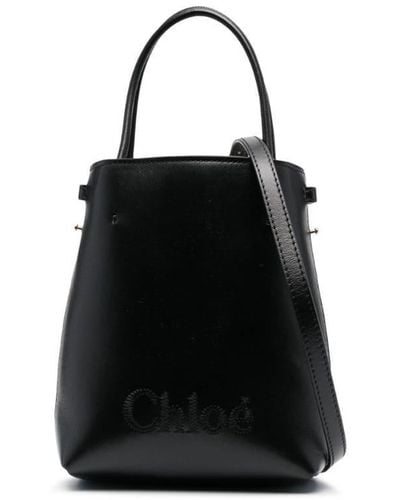 Chloé Sense Stitched Logo Mini Bag - Black