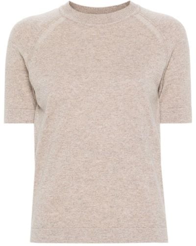 Barrie Cashmere Knitted Top - Natural