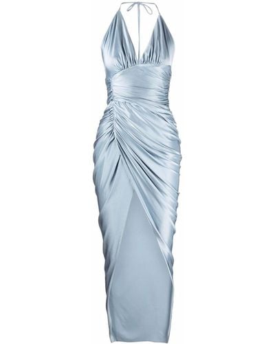 Alexandre Vauthier Halterneck Front-slit Gown - Blue