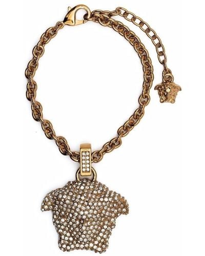 Versace Bracelet Medusa à ornements en cristal - Métallisé