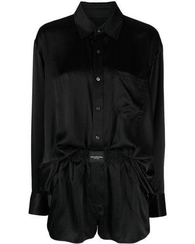 Alexander Wang Mono corto con botones - Negro