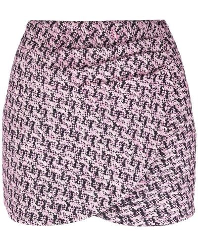 Alessandra Rich Tweed Wrap Miniskirt - Purple