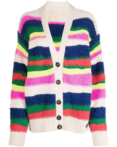 DSquared² Striped Brushed Cardigan - Multicolour