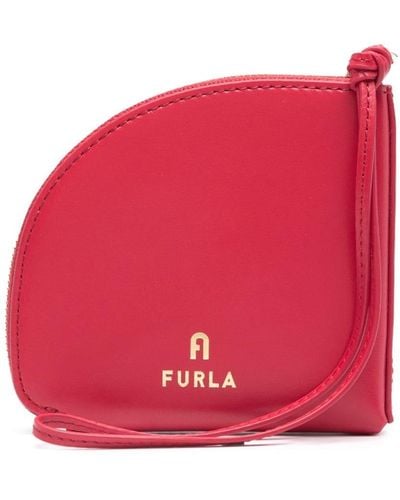 Furla Heart-patch Zip-around Leather Cardholder - Red