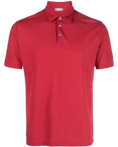 Zanone Short-sleeve Cotton Polo Shirt - Red