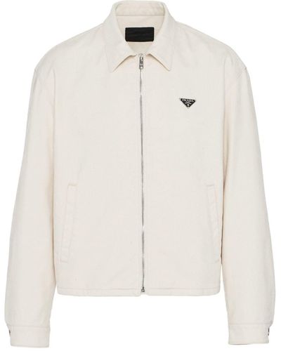 Prada Jacke mit Triangel-Logo - Weiß