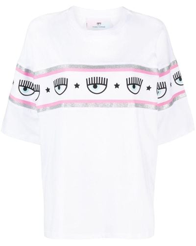 Chiara Ferragni T-shirt Maxi Logomania en coton - Blanc