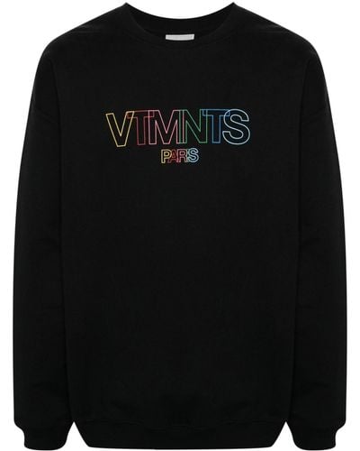 VTMNTS Sweater Met Logoprint En Ronde Hals - Zwart