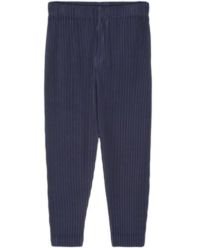 Homme Plissé Issey Miyake Pantalon MC February à design plissé - Bleu