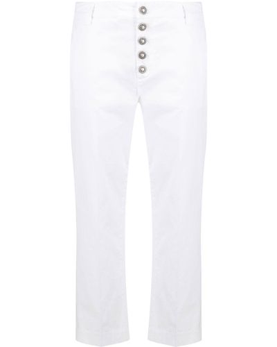 Dondup Pantalones rectos estilo capri - Blanco