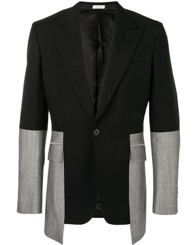 Alexander McQueen Two-tone Single-breasted Suit Jacket - Black
