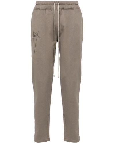 Rick Owens X Champion Motif-embroidered Cotton Track Pants - Gray