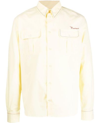 Marni Cotton Long-sleeve Shirt - Natural
