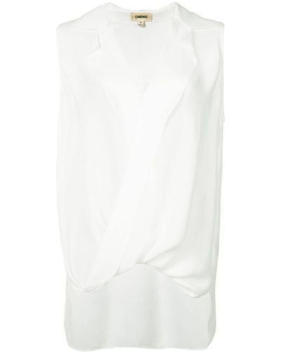 L'Agence V-neck Sleeveless Blouse - White