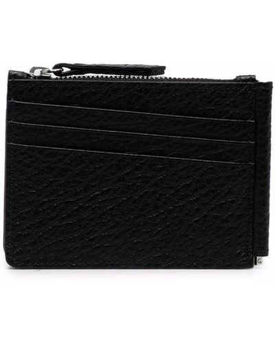 Maison Margiela Leather Zipped Credit Card Case - Black