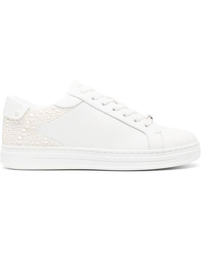 Jimmy Choo Rome/F Sneakers mit Perlenverzierung - Weiß