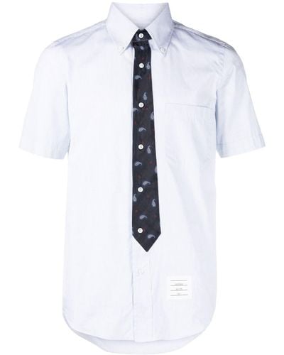 Thom Browne Hemd mit Krawatte - Blau