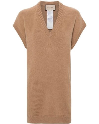Gucci Open-back Cashmere Top - Brown