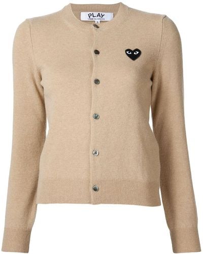 COMME DES GARÇONS PLAY Play Cardigan Camel In Wool - Natural