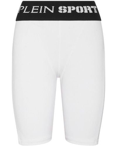 Philipp Plein Logo-waistband Cycling Shorts - White