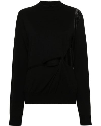 Sportmax Cut-out Wool Sweater - Black