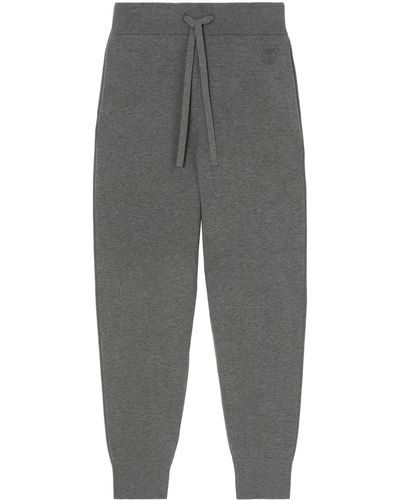 Burberry Embroidered Monogram Sweatpants - Gray