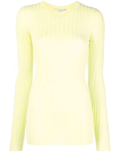 Stella McCartney Ribbed-knit Crewneck Sweater - Yellow