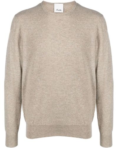 Allude Crew-neck Cashmere Sweater - Natural