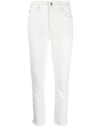 Citizens of Humanity Jolene Slim-Fit-Jeans mit hohem Bund - Weiß