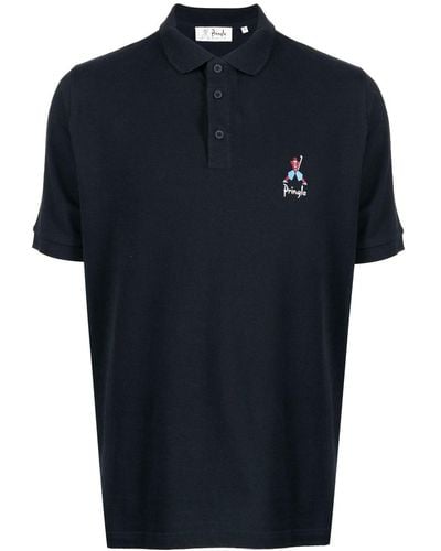 Pringle of Scotland Geometric George Golf Polo Shirt - Blue