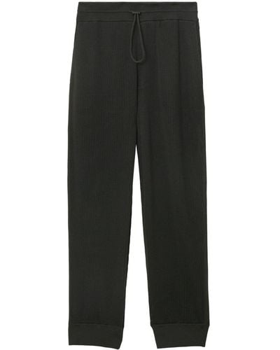 Burberry Ekd-embroidered Silk-cotton Mesh Track Trousers - Black