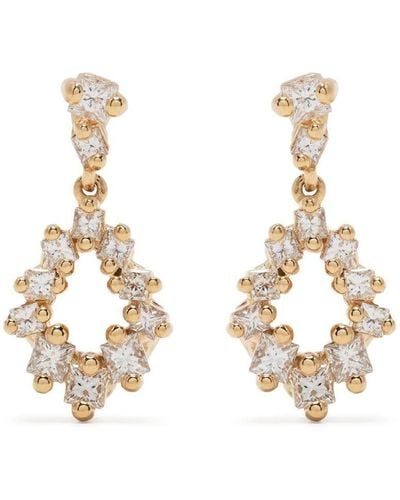 Suzanne Kalan Pendientes Pear Shaped en oro amarillo de 18kt con diamantes - Neutro