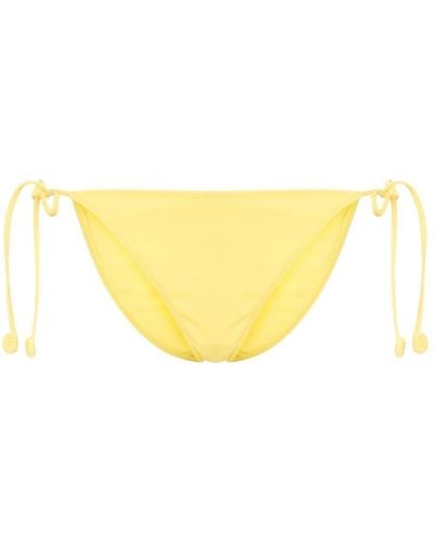 Ulla Johnson Ruched Side-tie Bikini Bottoms - Yellow