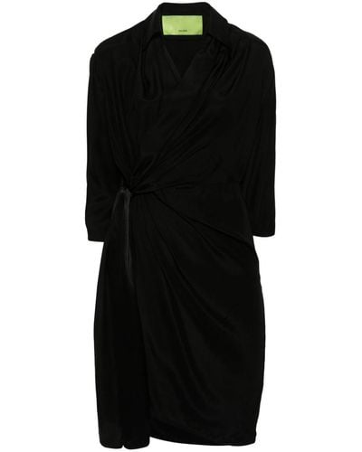 GAUGE81 Robe longue Miya à taille nouée - Noir