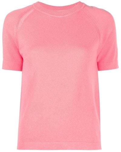 Barrie Short-sleeve Knitted Top - Pink