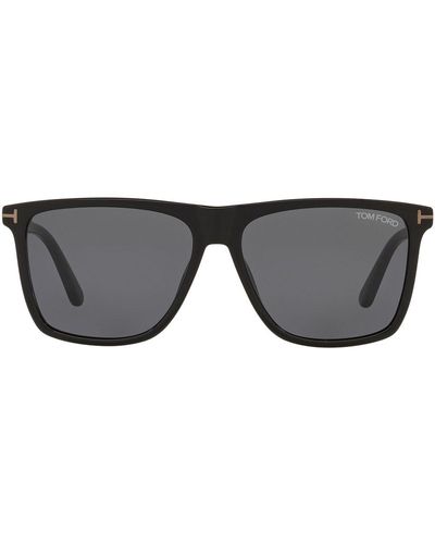Tom Ford Ft0832-n Zonnebril Met Rechthoekig Montuur - Zwart