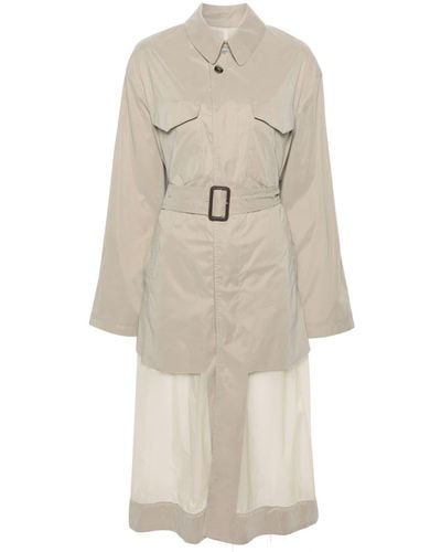 Maison Margiela Panelled Trench Coat With Belt - Natural