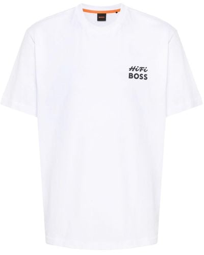 BOSS Camiseta con logo estampado - Blanco