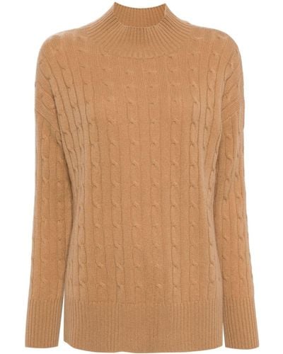 N.Peal Cashmere Esme cable-knit jumper - Braun