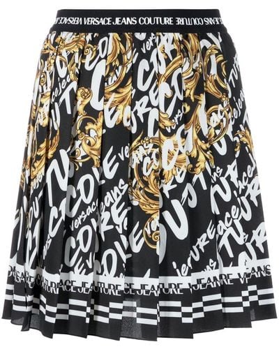 Versace Jeans Couture Versace Women Baroque Print All Over Logo Skirt Black