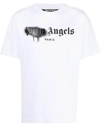Palm Angels Paris Spray Paint Logo White T-shirt