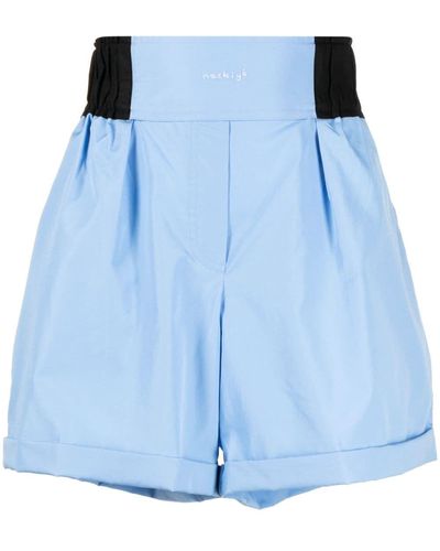 Nackiyé Logo-Print Cotton Shorts - Blue