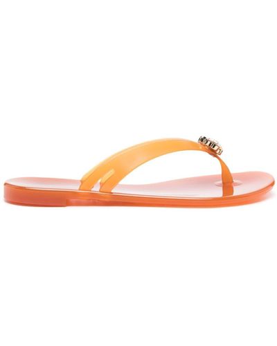 Casadei Infradito Jelly con decorazione - Arancione