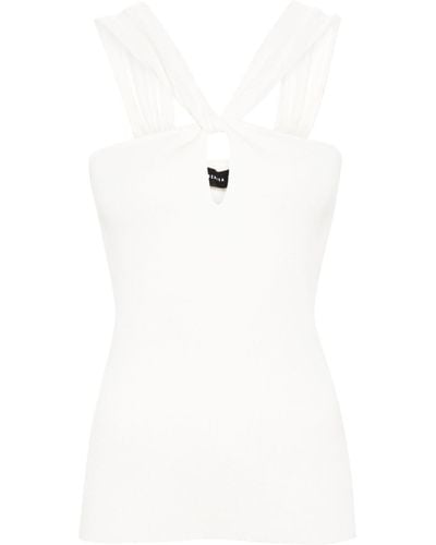FEDERICA TOSI Key-hole Knitted Top - White